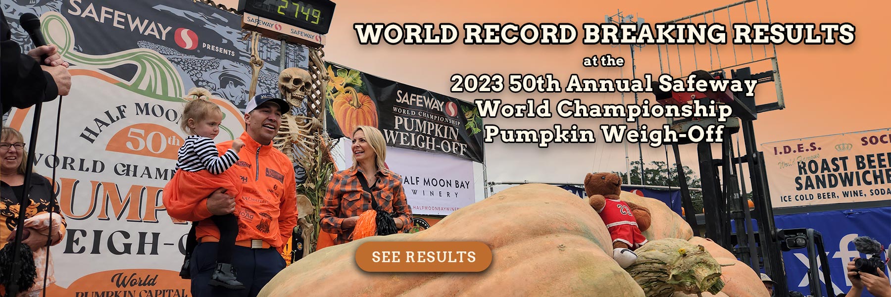 2023 Safeway World Championship Pumpkin Weigh-Off Results - click for details